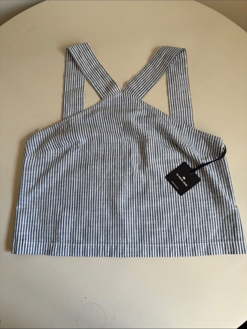 The Normal Brand Blue and White Striped Lived-In Cotton Halter Tank